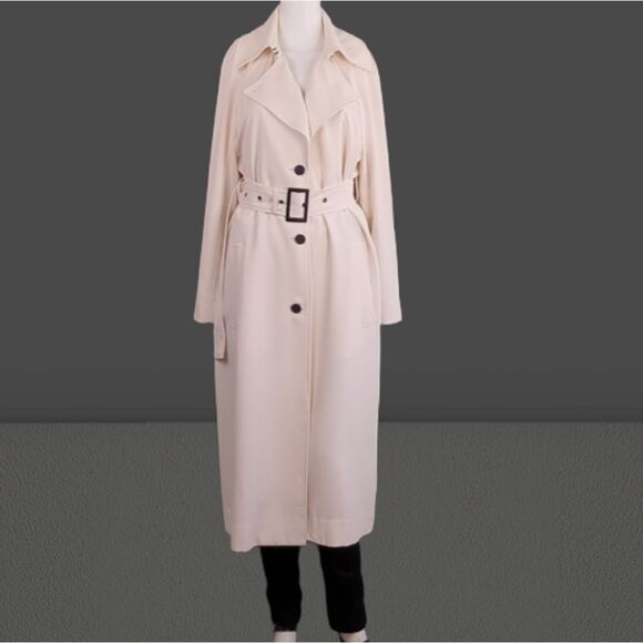 For Kitty Rescue! BB Dakota I Spy Off-White Trench Coat - Picture 2 of 16